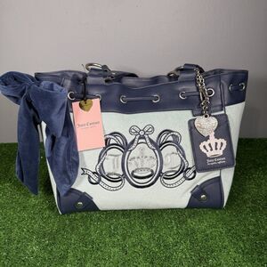Juicy Couture NWT Juicy Lovers Club Tote Daydreamer Bag in Navy Blue